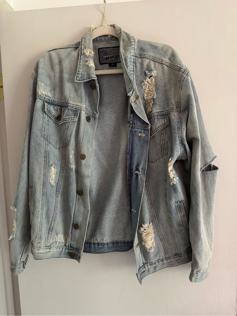 Brooklyn Cloth Light Blue Distressed Denim Jacket - Women